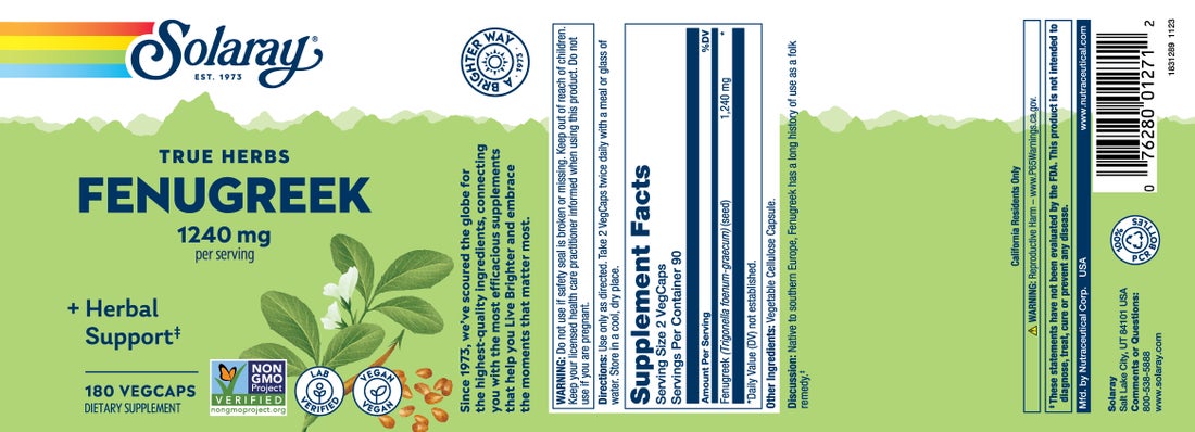 Solaray Fenugreek Seed 1240mg