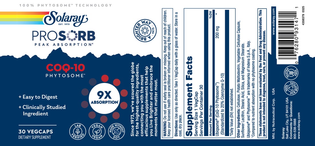 Solaray Prosorb CoQ10 9x 200 mg