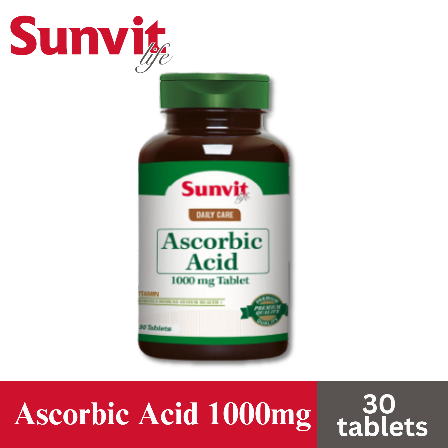 Sunvit R Sunvit Ascorbic Acid 1000 mg 30 tablets – Wellness Plus
