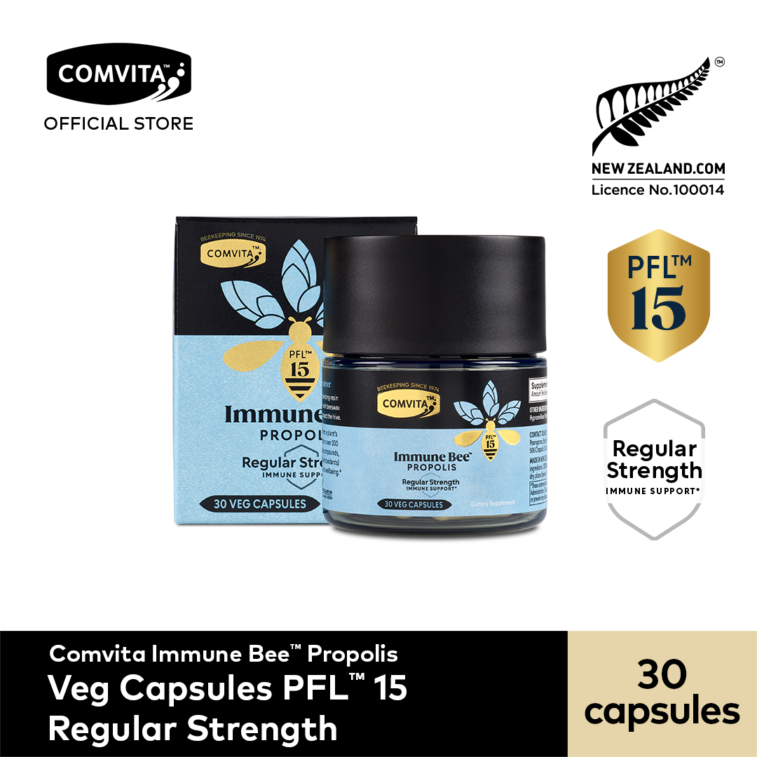 Comvita Immune Bee™ Propolis Regular Strength PFL15, 30 Veg Capsules