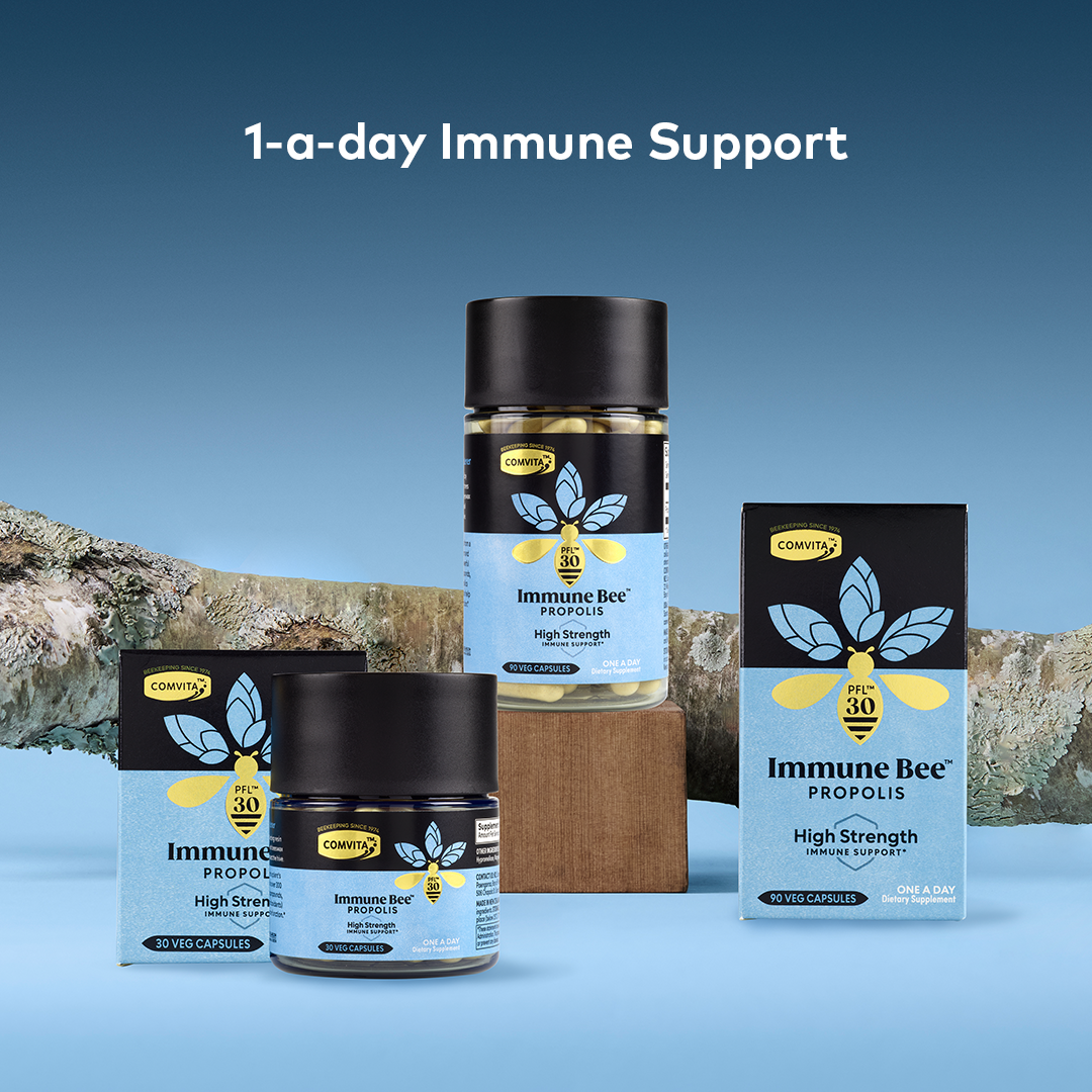 Comvita Immune Bee™ Propolis High Strength 1-A-Day PFL30, 30 Veg Capsules