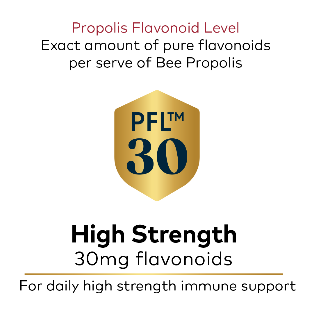 Comvita Immune Bee™ Propolis High Strength 1-A-Day PFL30, 30 Veg Capsules