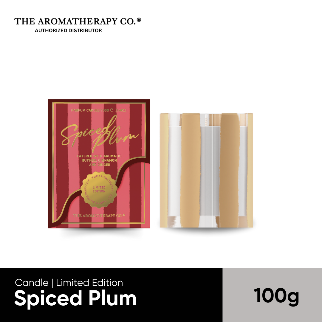 The Aromatherapy Festive Votive 100g Candle - Spiced Plum (Limited Edition)